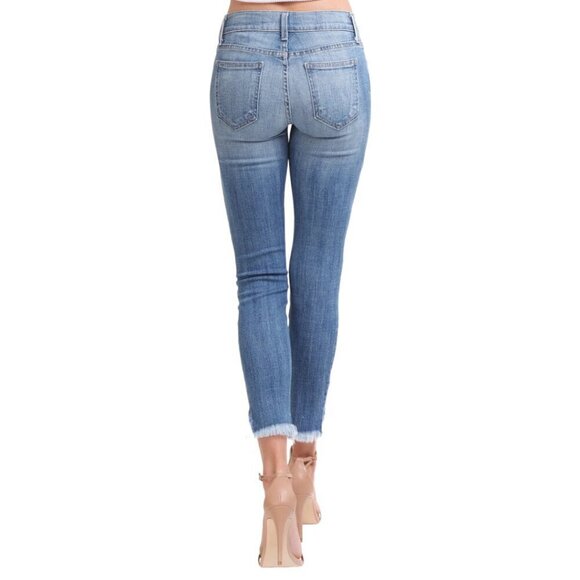 Pistola Audrey Distressed Denim Crop Jeans Santa Cruz - Picture 3 of 12